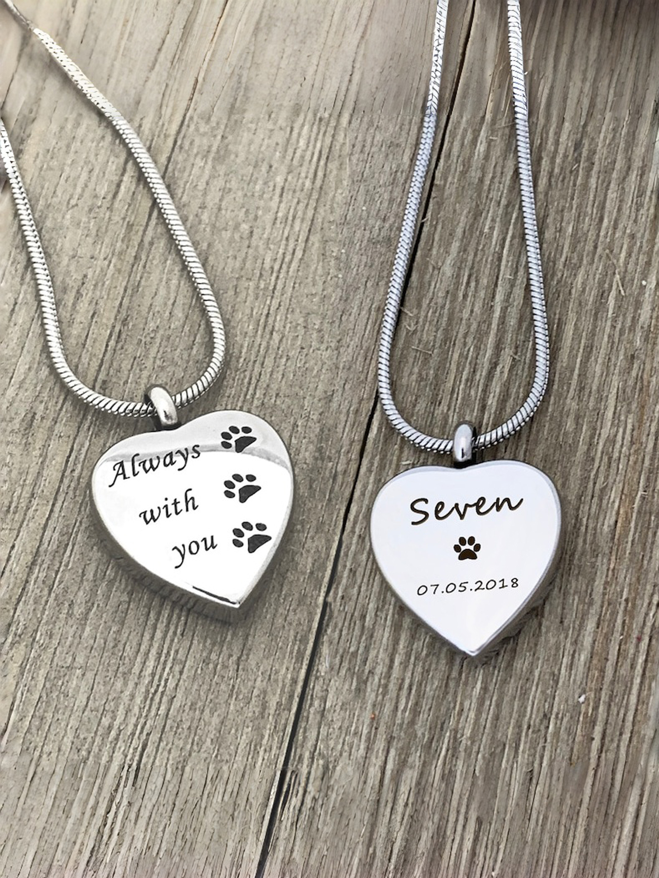 Custom Pet Memorial Heart Necklace